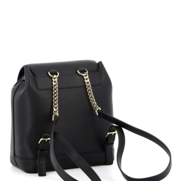 LOVE Moschino – Logo Plaque Black Leather Backpack
